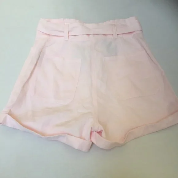 NWT $325 A.L.C Davidson High-Waisted Tie-Belted Shorts in Pale Pink US sz 10